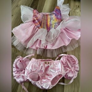 Build A Bear BABW Fairy Princess Rainbow DressTutu Sparkle Pink Ruffle w/ Shoes